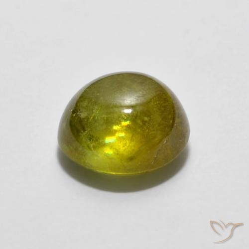 esfena Amarillo verdoso natural de 1.86 ct, Ovalada, Transparente