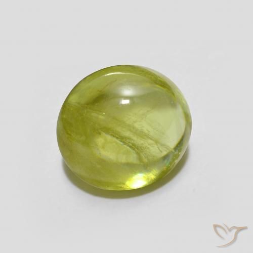 esfena Amarillo limón natural de 1.78 ct, Ovalada, Transparente