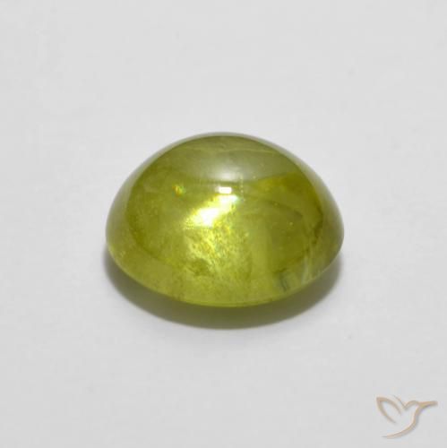 esfena Amarillo limón natural de 1.78 ct, Ovalada, Transparente