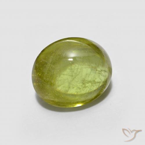 esfena Amarillo medio natural de 2.60 ct, Ovalada, Transparente