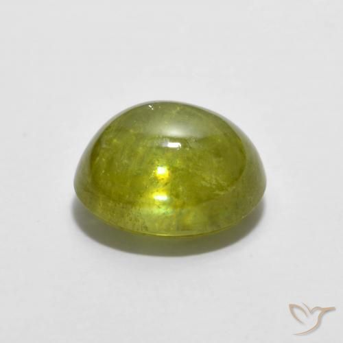 esfena Amarillo medio natural de 2.60 ct, Ovalada, Transparente