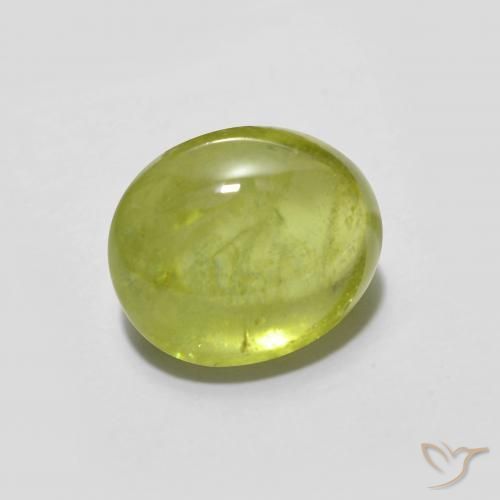 esfena Amarillo medio natural de 2.37 ct, Ovalada, Transparente