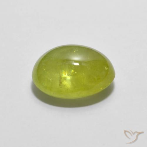 esfena Amarillo medio natural de 2.37 ct, Ovalada, Transparente