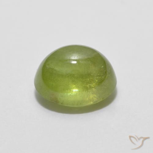 esfena Verde Oliva natural de 1.77 ct, Ovalada, Translúcido