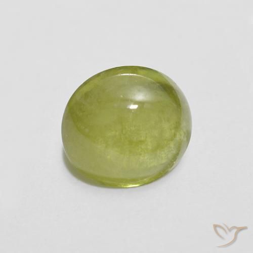 esfena Verde Oliva natural de 1.66 ct, Ovalada, Translúcido