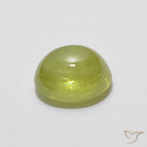 esfena Verde Oliva natural de 1.66 ct, Ovalada, Translúcido