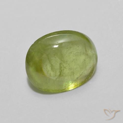 esfena Verde medio natural de 1.89 ct, Ovalada, Transparente