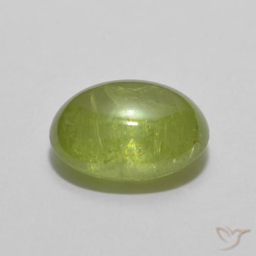 esfena Verde medio natural de 1.89 ct, Ovalada, Transparente