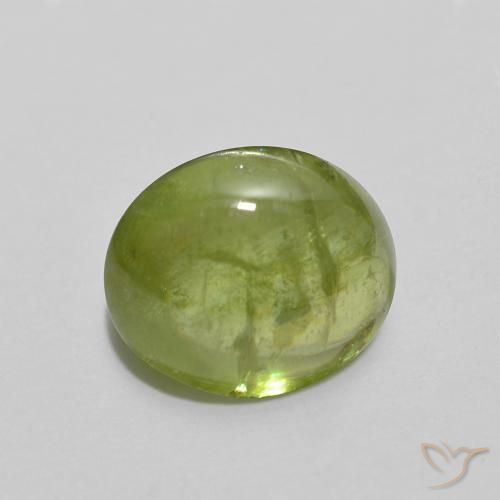 esfena Verde medio natural de 1.79 ct, Ovalada, Transparente
