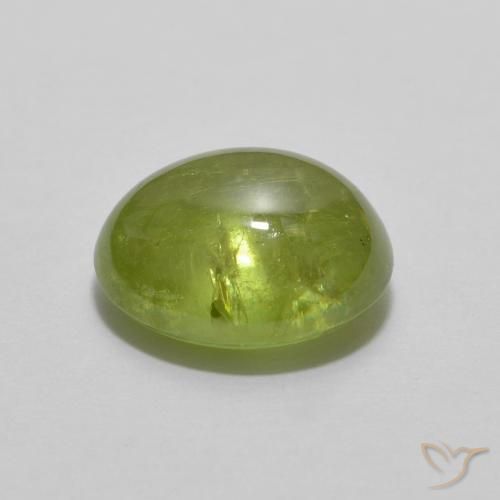 esfena Verde medio natural de 1.79 ct, Ovalada, Transparente