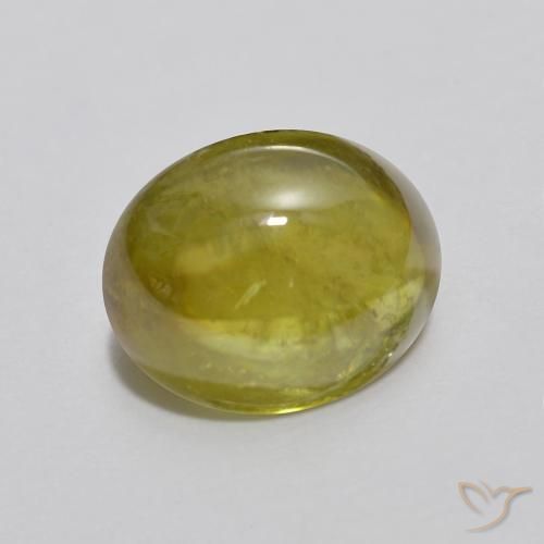 esfena Verde medio natural de 2.33 ct, Ovalada, Transparente