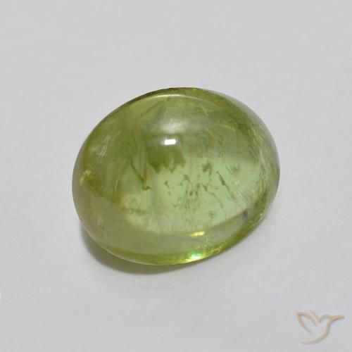 esfena Verde medio natural de 1.93 ct, Ovalada, Transparente