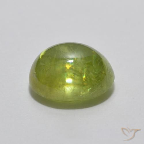 esfena Verde medio natural de 1.93 ct, Ovalada, Transparente