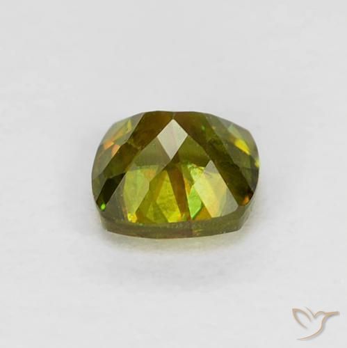 esfena Verde medio natural de 0.34 ct, Forma Cojín, VS