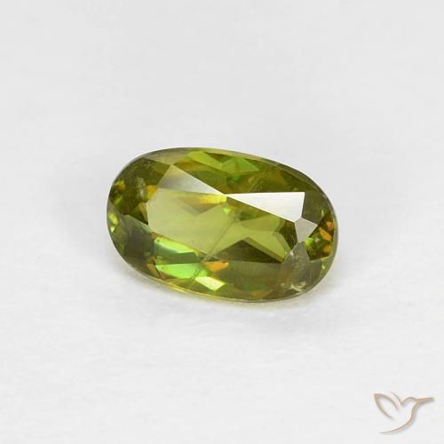 0.50ct Natural Verde terroso cálido esfena, Ovalada, VS