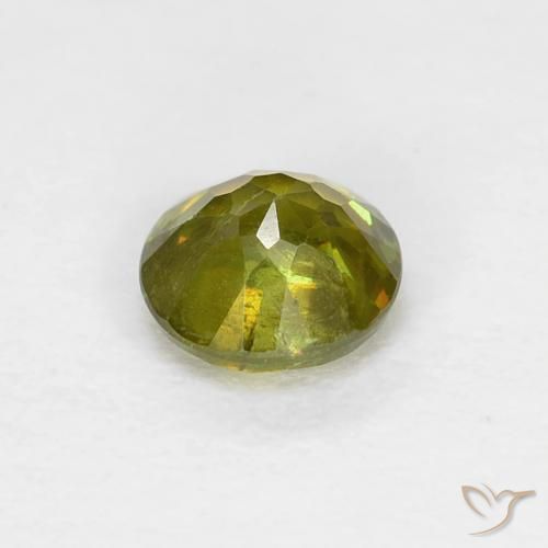 esfena Verde bosque cálido natural de 0.40 ct, Redondo, VS