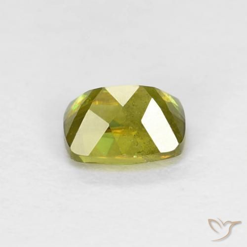 esfena Verde bosque cálido natural de 0.54 ct, Forma Cojín, VS