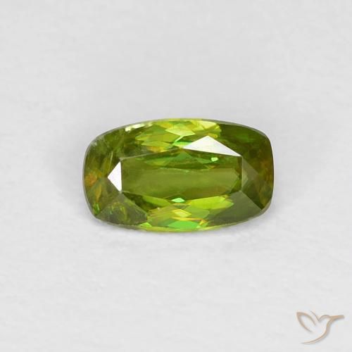 esfena Verde bosque natural de 0.33 ct, Forma Cojín, VS