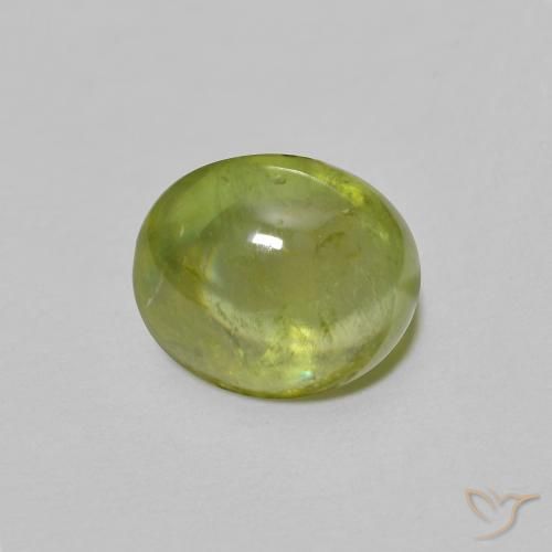 esfena Verde Oliva natural de 1.52 ct, Ovalada, Transparente