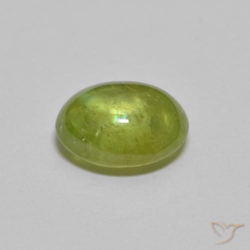esfena Verde Oliva natural de 1.52 ct, Ovalada, Transparente