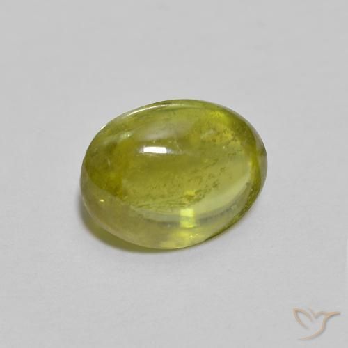 esfena Verde terroso cálido natural de 1.40 ct, Ovalada, Transparente
