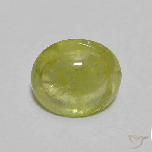 2.10ct Natural Medium Light Green esfena, Ovalada, Transparente
