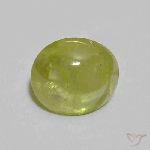 esfena Medium Light Green natural de 2.10 ct, Ovalada, Transparente
