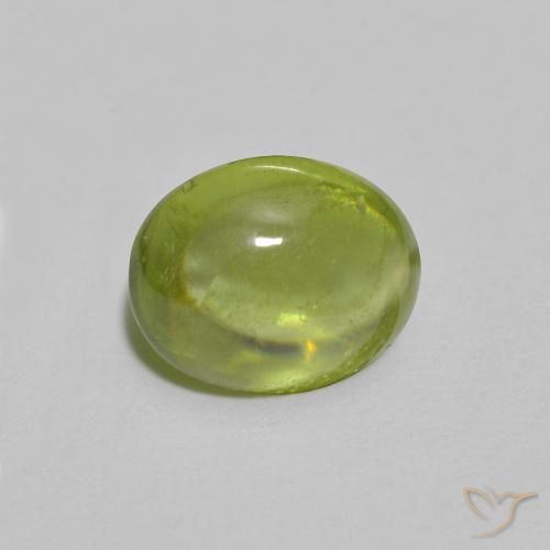 esfena Verde Oliva natural de 1.50 ct, Ovalada, Transparente