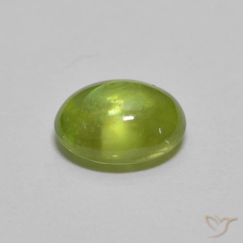 esfena Verde Oliva natural de 1.50 ct, Ovalada, Transparente