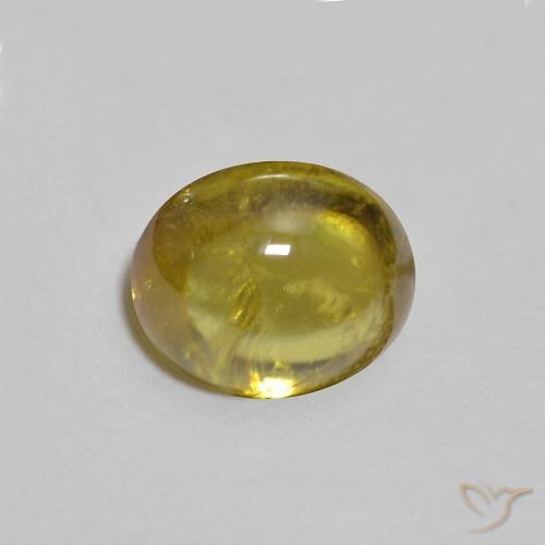 esfena Amarillo medio natural de 1.69 ct, Ovalada, Transparente