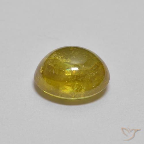 esfena Amarillo medio natural de 1.69 ct, Ovalada, Transparente