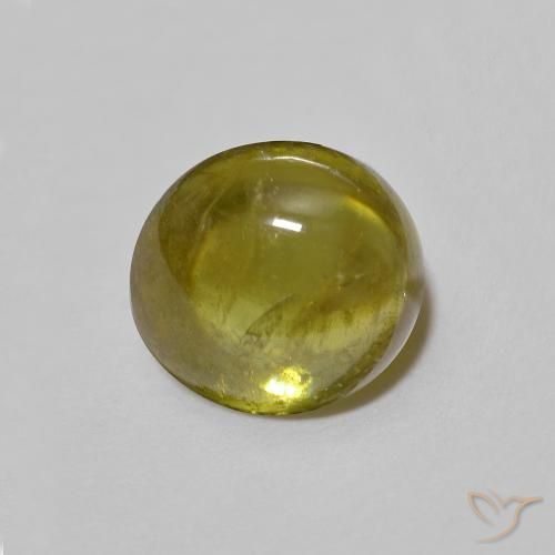 esfena Dorado terroso natural de 1.36 ct, Ovalada, Transparente