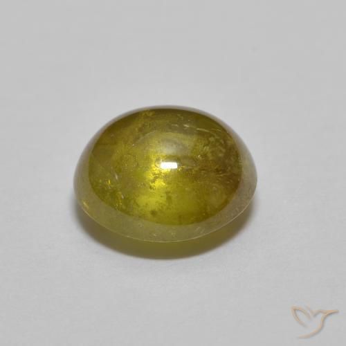 esfena Dorado terroso natural de 1.36 ct, Ovalada, Transparente