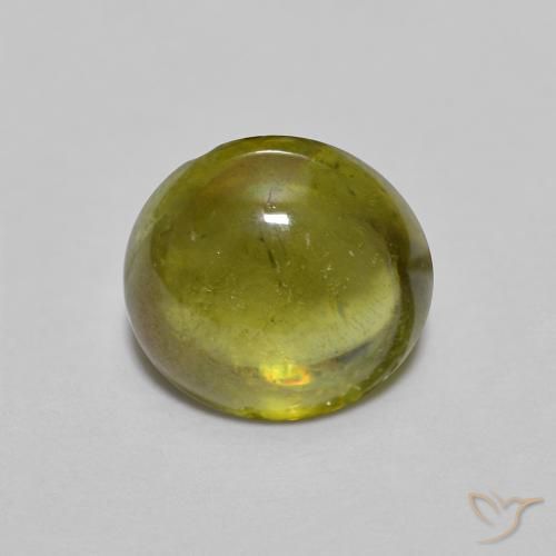 1.38ct Natural Verde bosque cálido esfena, Ovalada, Transparente
