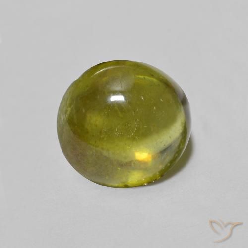 esfena Verde bosque cálido natural de 1.38 ct, Ovalada, Transparente