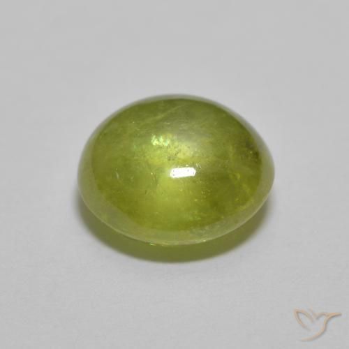 esfena Verde Oliva natural de 1.60 ct, Ovalada, Transparente