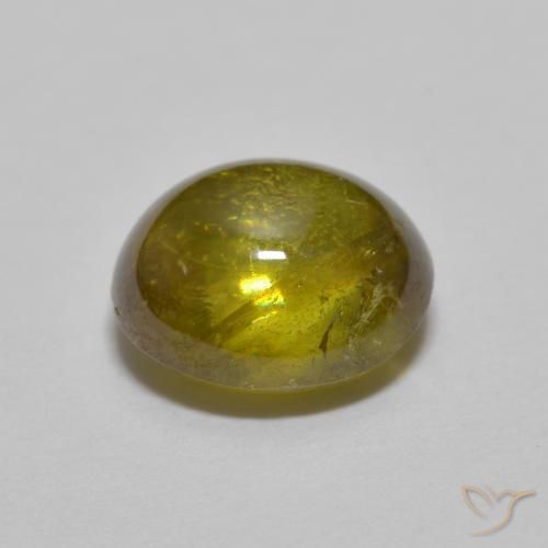 esfena Marrón dorado intenso natural de 1.76 ct, Ovalada, Transparente