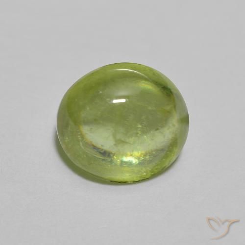 esfena Verde medio natural de 1.31 ct, Ovalada, Transparente