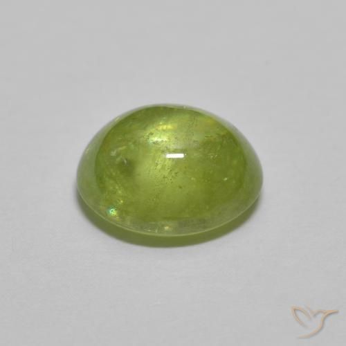 esfena Verde medio natural de 1.31 ct, Ovalada, Transparente