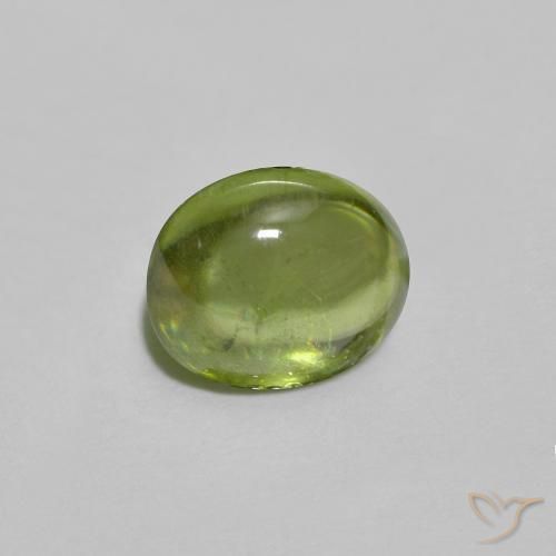 esfena Verde vivo claro natural de 0.86 ct, Ovalada, Transparente
