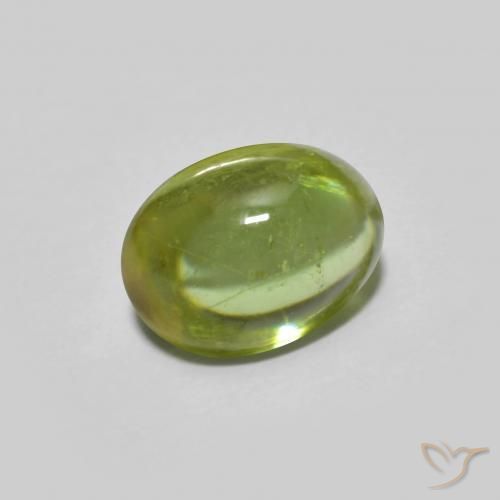 esfena Verde claro natural de 1.59 ct, Ovalada, Transparente