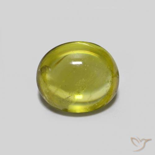 0.96ct Natural Verde bosque cálido esfena, Ovalada, Transparente
