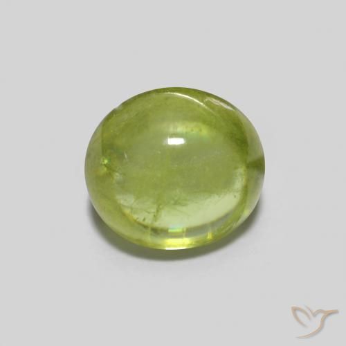 0.90ct Natural Verde claro esfena, Ovalada, Transparente