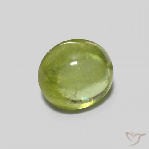 esfena Verde claro natural de 0.90 ct, Ovalada, Transparente