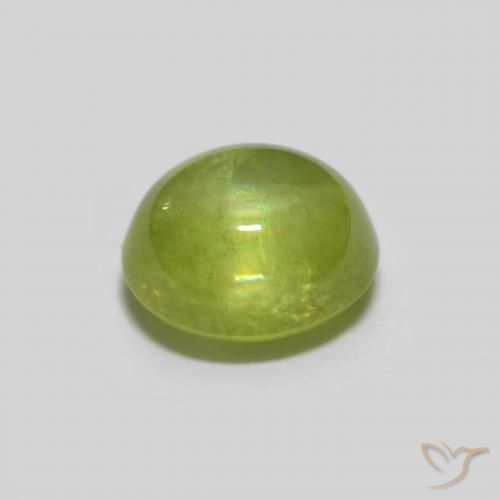 esfena Verde claro natural de 0.90 ct, Ovalada, Transparente