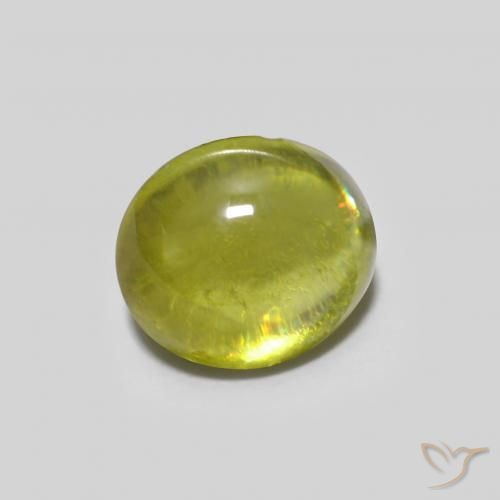 1.07ct Natural Verde bosque cálido esfena, Ovalada, Transparente