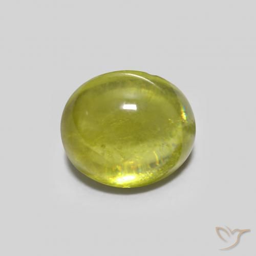 esfena Verde bosque cálido natural de 1.07 ct, Ovalada, Transparente