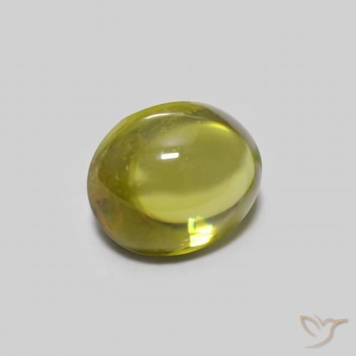 esfena Verde amarillento natural de 0.73 ct, Ovalada, Transparente