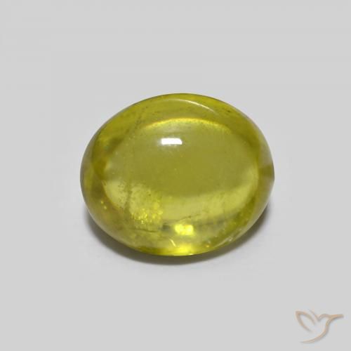 1.40ct Natural Verde amarillento esfena, Ovalada, Transparente