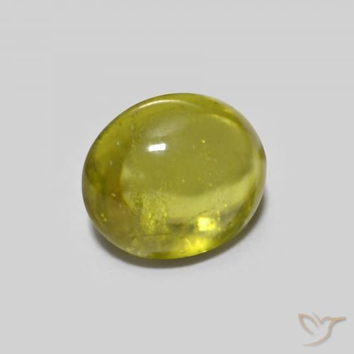 esfena Verde amarillento natural de 1.40 ct, Ovalada, Transparente